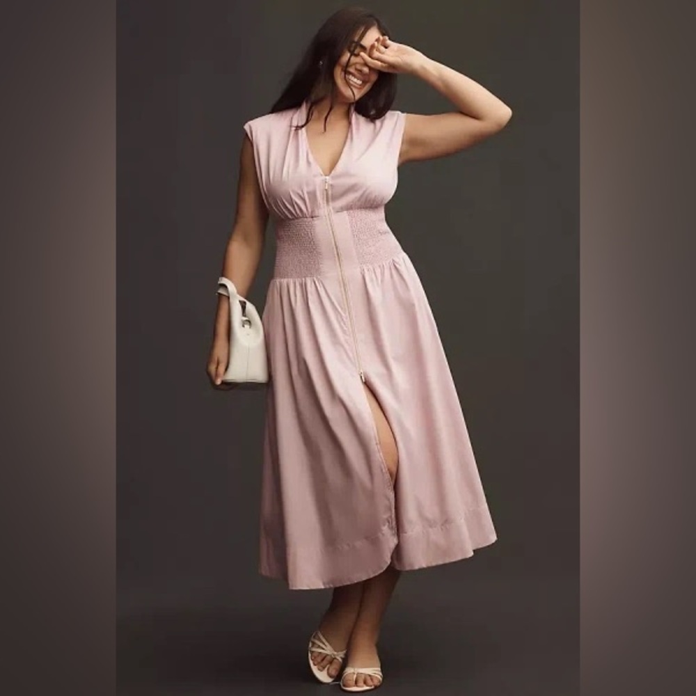 Anthropologie Tommie Zip-Front Midi Dress